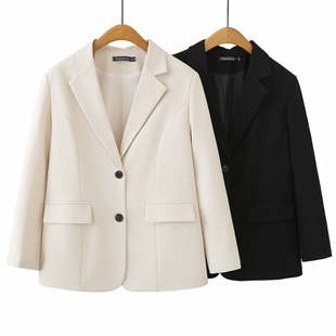 胖mm加大码 西装 外套新款 女士职业通勤职场上衣商务小西服 春秋季