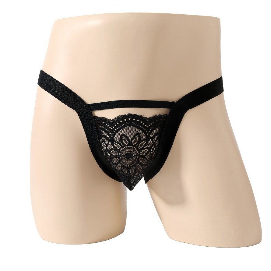 男士内裤男低腰蕾丝双丁字裤性感蕾丝系列内裤