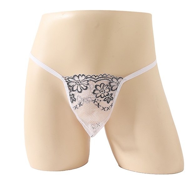 男士内裤男低腰蕾丝网纱丁字裤性感蕾丝系列内裤