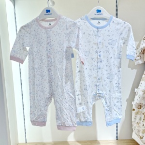丽婴房专柜正品新生婴儿连体衣2026春夏超薄天.丝棉长袖空调爬服