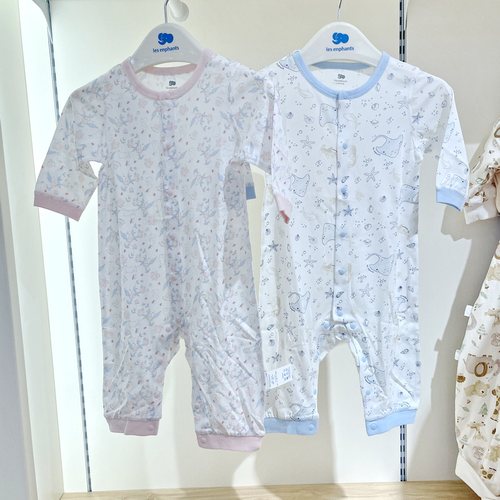 丽婴房专柜正品新生婴儿连体衣2026春夏超薄天.丝棉长袖空调爬服