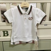 夏装 男童翻领短袖 运动衫 2折清拉比专柜同款 薄款 上衣半开男宝宝T恤