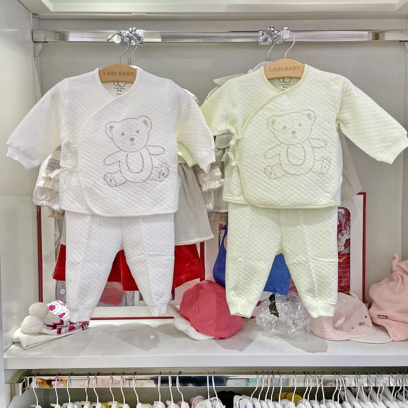 拉比新生婴儿夹丝保暖内衣套装