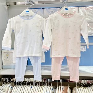 丽婴房商场同款2025夏超薄全纯棉内衣套装睡衣裤居家空调服1-8岁