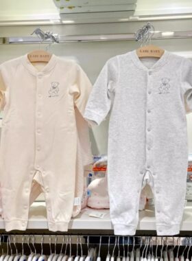 拉比专柜正品暖暖婴儿连体衣春秋冬新生纯棉爬服加厚贴身内衣睡衣