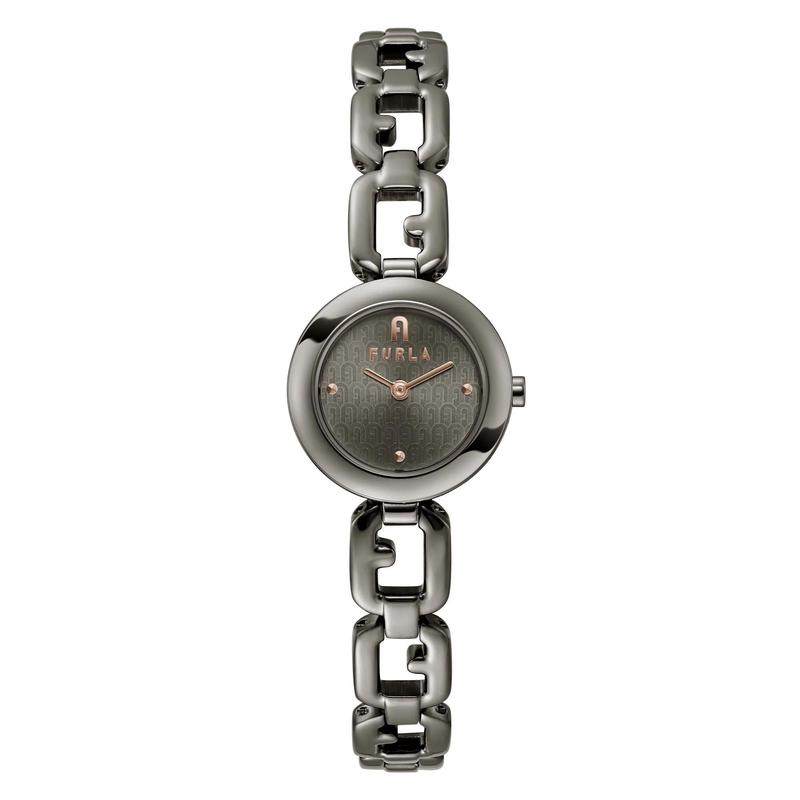 代购FURLA芙拉男士腕表夜光日期计时防磁金属钢带枪灰色防水