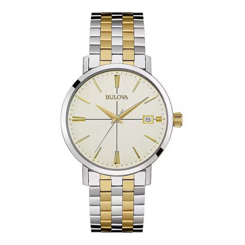 代购BULOVA宝路华男女腕表日期夜光计时精准钢带双色金属防水