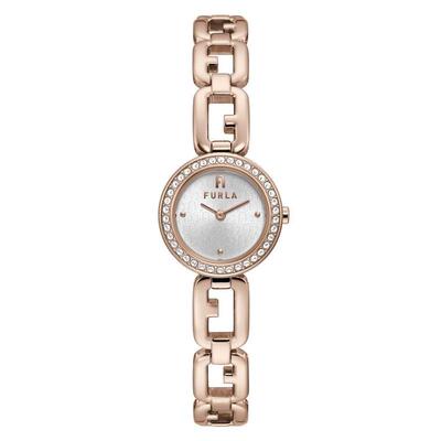 代购FURLA芙拉女士腕表时间显示防水简约设计易读玫瑰金钢带