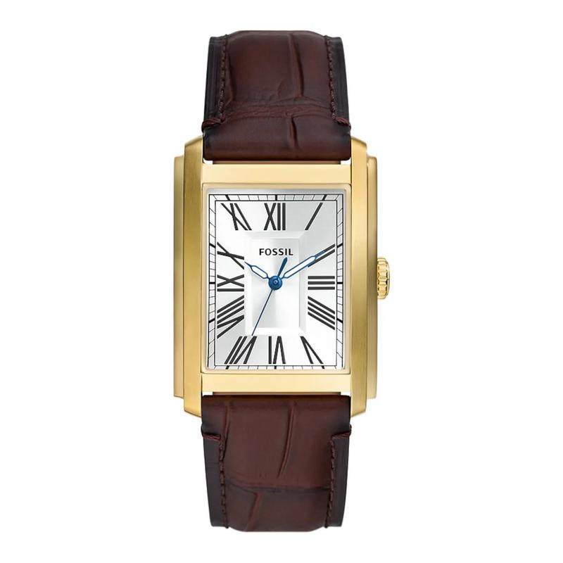 代购Fossil化石男士腕表计时夜光日期三针皮带金属防水方形商务
