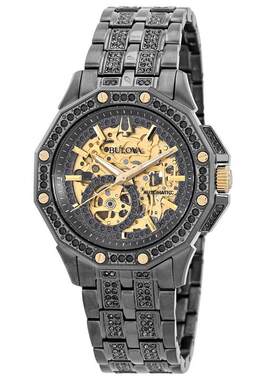 海外代购BULOVA/宝路华男士手表欧美腕表小秒盘透视底盖自动机械