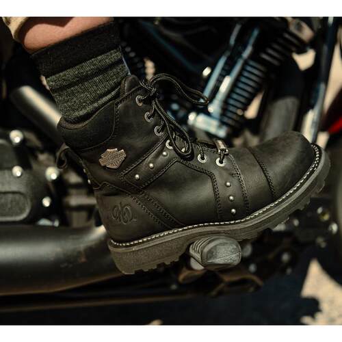 海外代购Harley Davidson/哈雷戴维森女士时装靴耐磨防滑系带