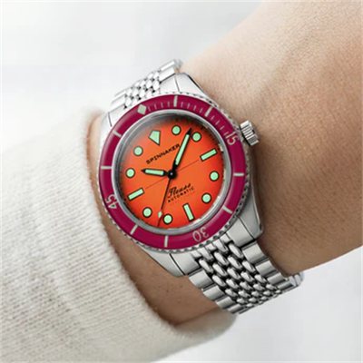 代购Spinnaker Fleuss 40复古休闲钢带夜光男士自动机械手表40mm