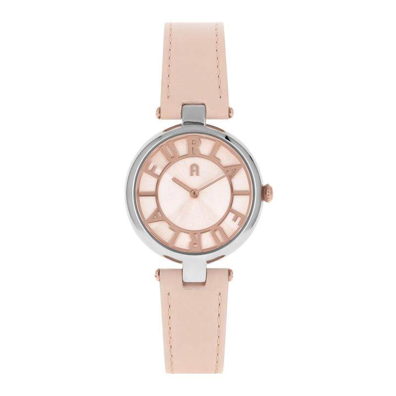 代购FURLA芙拉男士腕表夜光日期计时精准皮带金属防水玫瑰金