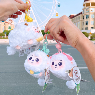 原点绒创正版喜羊羊大肚包灰太狼零钱包懒羊羊包包钥匙扣挂件