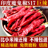 特辣印度魔鬼辣椒壳S17干货粉超辣段变态辣商用朝天椒节香辣椒面