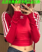 T恤IR8132 Adidas阿迪达斯三叶草复古女士短款 舒适运动长袖 IU2428