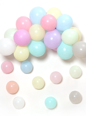 派对装饰气球ins风格糖果色马卡龙圆形气球加厚多色5/10/18/36寸