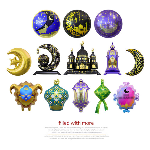 铝膜气球月亮城堡羊Eidal-Fitr