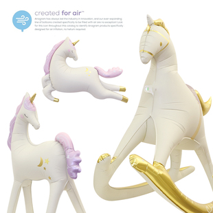 女生日派对装饰拍照背景汽球4D立体站立独角兽木马卡通ins大气球