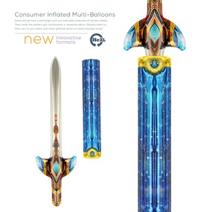 男孩生日聚会派对礼品赠品打斗玩具汽球宝剑剑壳造型卡通铝膜气球