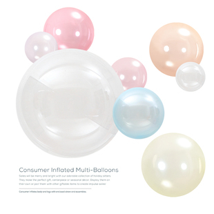 派对装饰汽球透明无痕正圆弹力彩色水晶气球波波球10/18/24/36寸