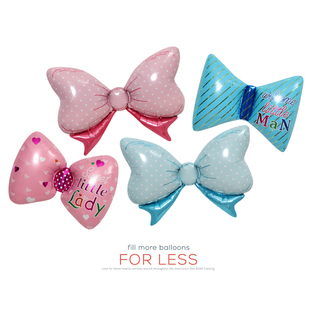 宝宝生日弥月装饰布置气球蝴蝶结造型卡通铝膜气球蝴蝶结气球装饰