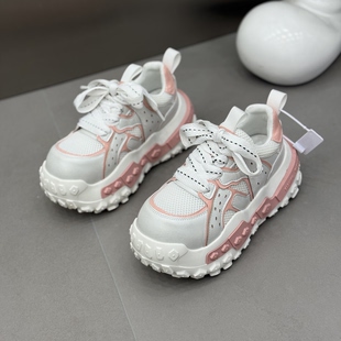 高级感洋气拼色厚底面包鞋女2026春季新款增高小个子时尚休闲鞋女