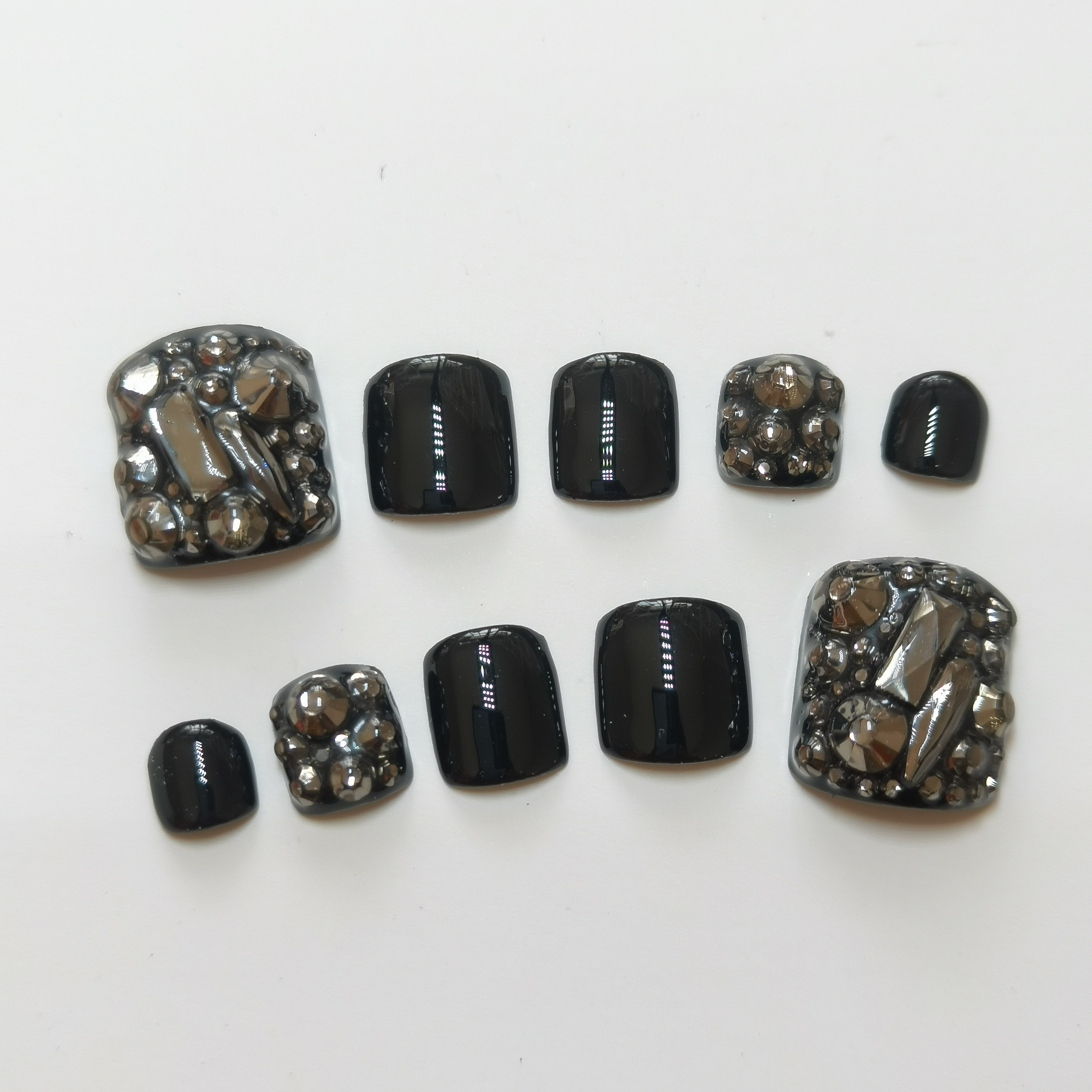手工甲片穿戴甲成品光疗贴片黑色