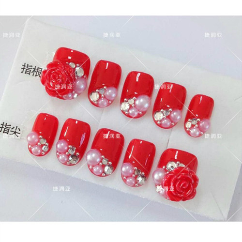 结婚防水可穿戴新娘光疗美甲贴片