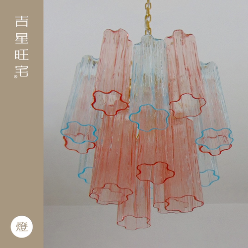 手工玻璃客厅吊灯吉星旺宅不锈钢