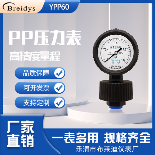 PP隔膜压力表耐腐蚀耐酸碱
