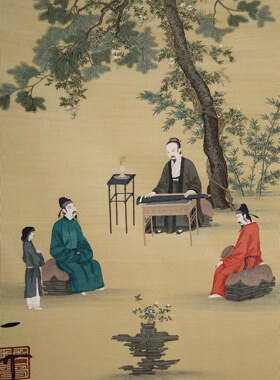 苏州顾建东缂丝工作室精工艺术收率缂丝缂丝画挂屏拍卖上拍听琴图