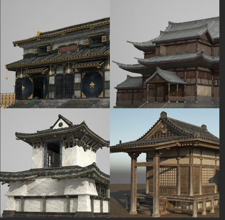 3Dmax亚洲古代中国风古建筑模型FBX文件.3D场景模型写实合集02 商务/设计服务 设计素材/源文件 原图主图