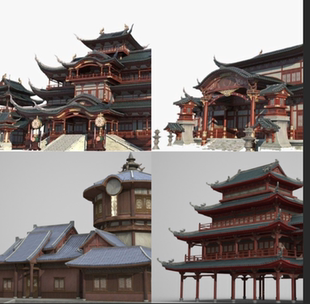 3Dmax亚洲古代中国风古建筑模型文件.3D场景模型写实合集07