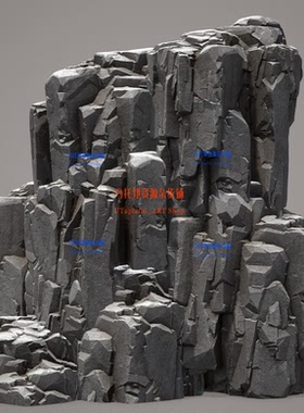 超写实悬崖岩石3DCG模型.PBR游戏模型Large Modular Cliff Rock