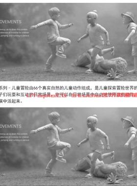 ICLONE儿童玩耍动画CAT动作素材Studio MocapKids 支持 IC7 . IC8