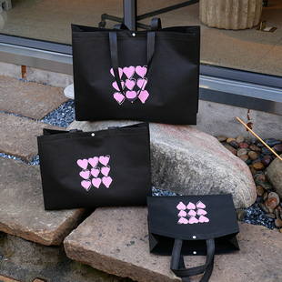 新款无纺布手提袋服装店手提袋子打包衣服加宽无纺布袋子定制logo