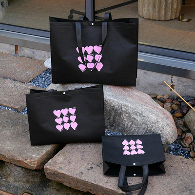 新款无纺布手提袋服装店手提袋子打包衣服加宽无纺布袋子定制logo