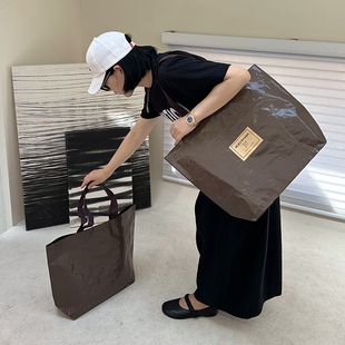 加厚蛇皮编织袋子定制LOGO高端防水购物礼品袋批发服装店手提袋