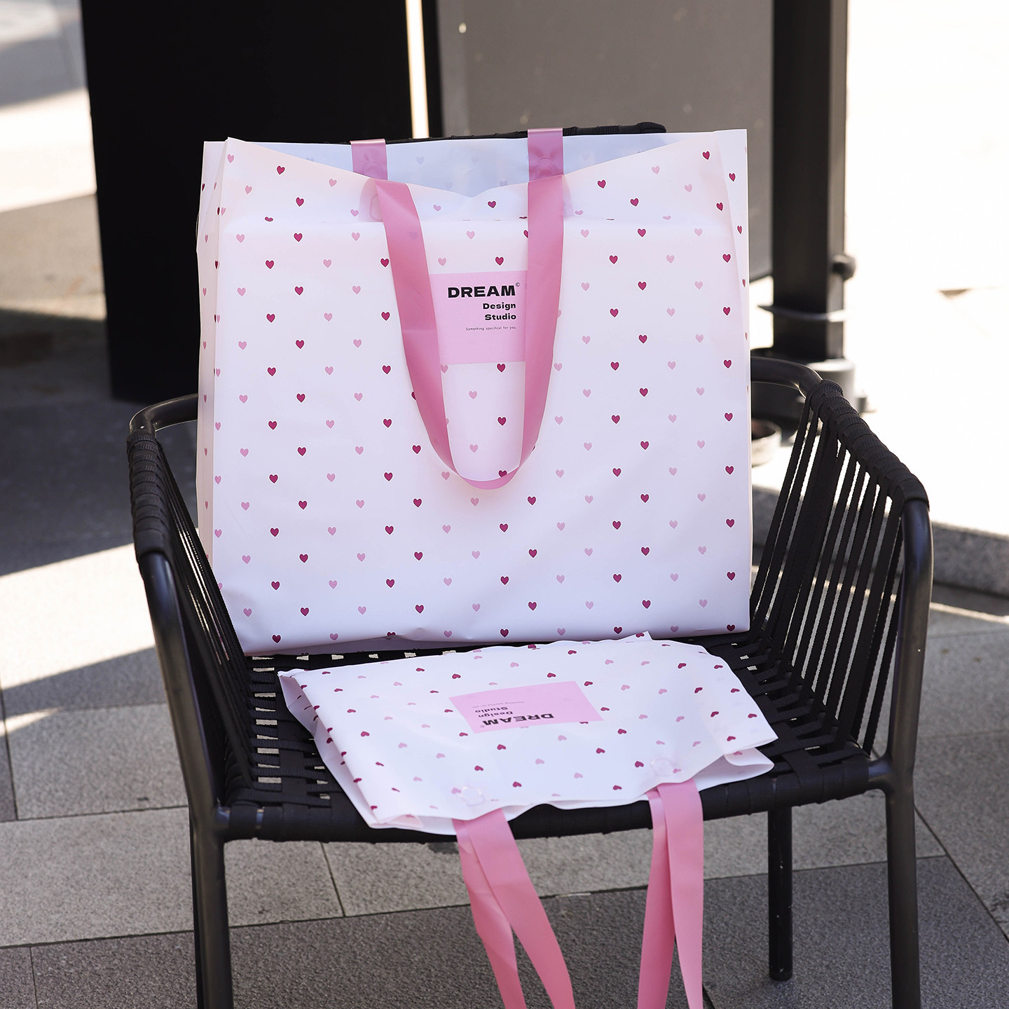 粉色加厚磨砂塑料袋手提袋服装店装衣服袋定制logo商场礼品袋通用