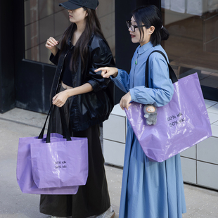 高档覆膜编织袋手提袋服装店装衣服袋子定制logo礼品袋商场手提袋