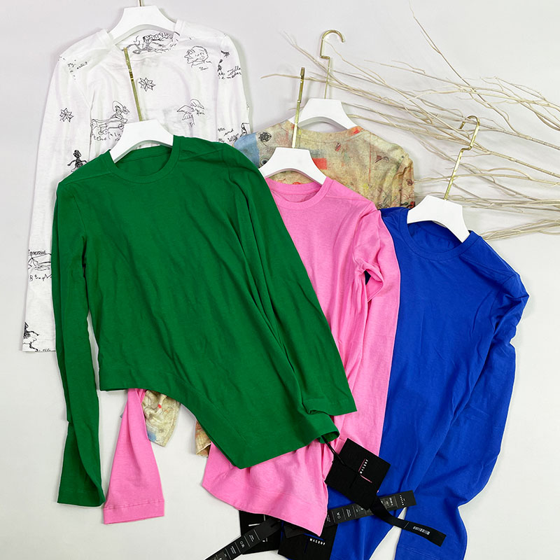 macqnft恤纯棉长袖打底斜边