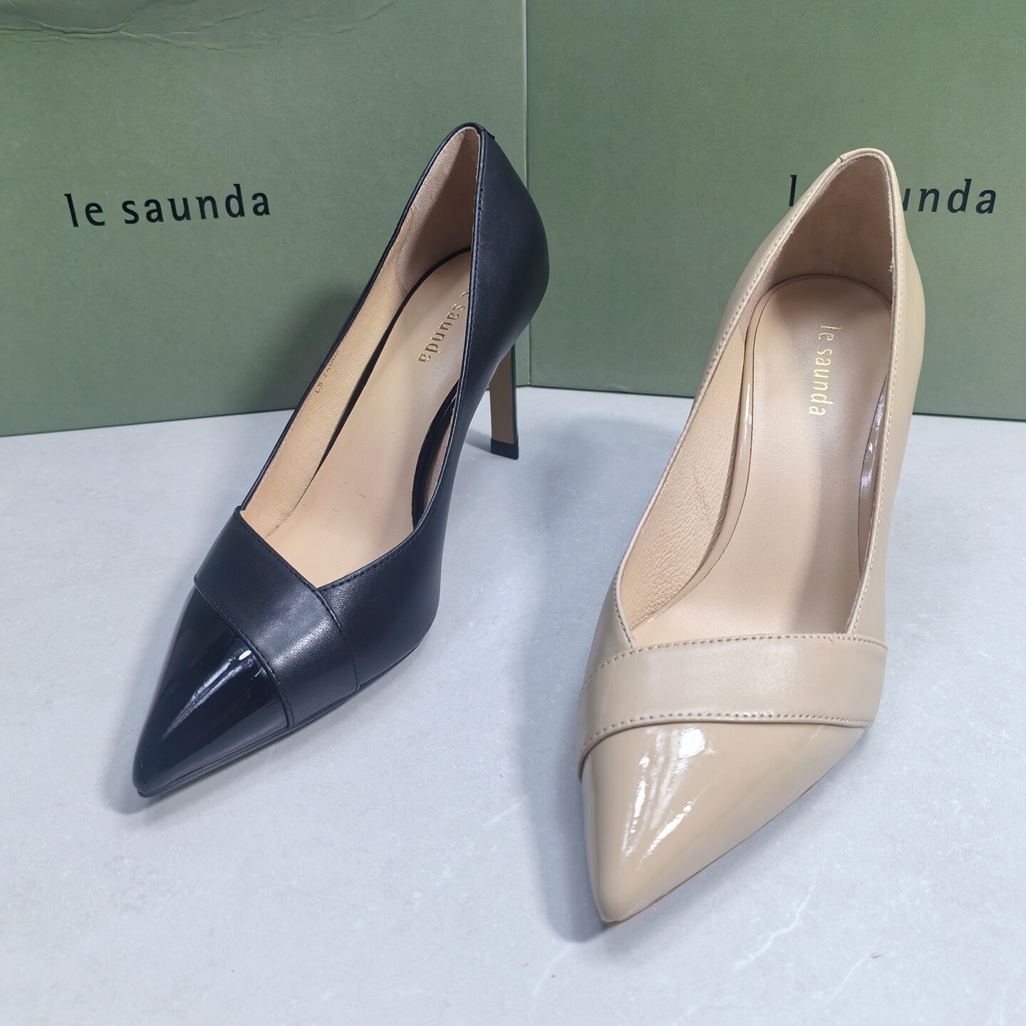 LE SAUNDA莱尔斯丹专柜正品断码尖头细高跟鞋女通勤浅口单鞋真皮