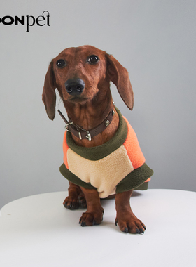 秋冬狗狗猫咪宠物加绒撞色两脚衣腊肠约克夏比熊博美雪纳瑞