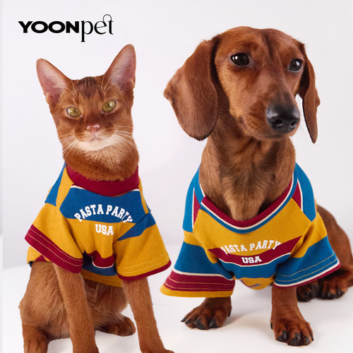 春夏宠物猫咪大狗狗腊肠T恤衣服