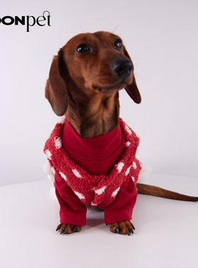 宠物狗狗猫咪衣服秋冬波点马甲新年喜庆加绒加厚保暖新年氛围感
