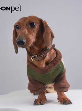 秋冬狗狗猫咪宠物保暖粒绒带牵引扣四脚衣腊肠约克夏迷你杜宾比熊