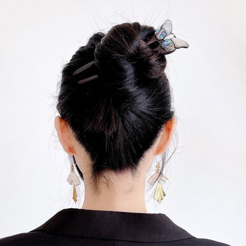 durianacc木发簪蝴蝶国风原创