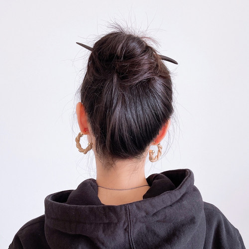 国风木质发簪设计汉服丸子