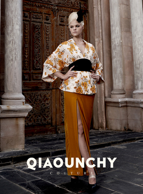 金橘子 QIAOUNCHY俏云曦｜法式真丝丝绒高开叉包臀半身裙一步裙